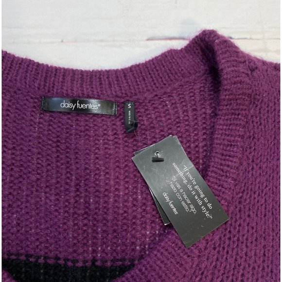 Daisy Fuentes Color Block Mini Sweater Dress Scoop Neck Size Small NWT - Picture 3 of 8